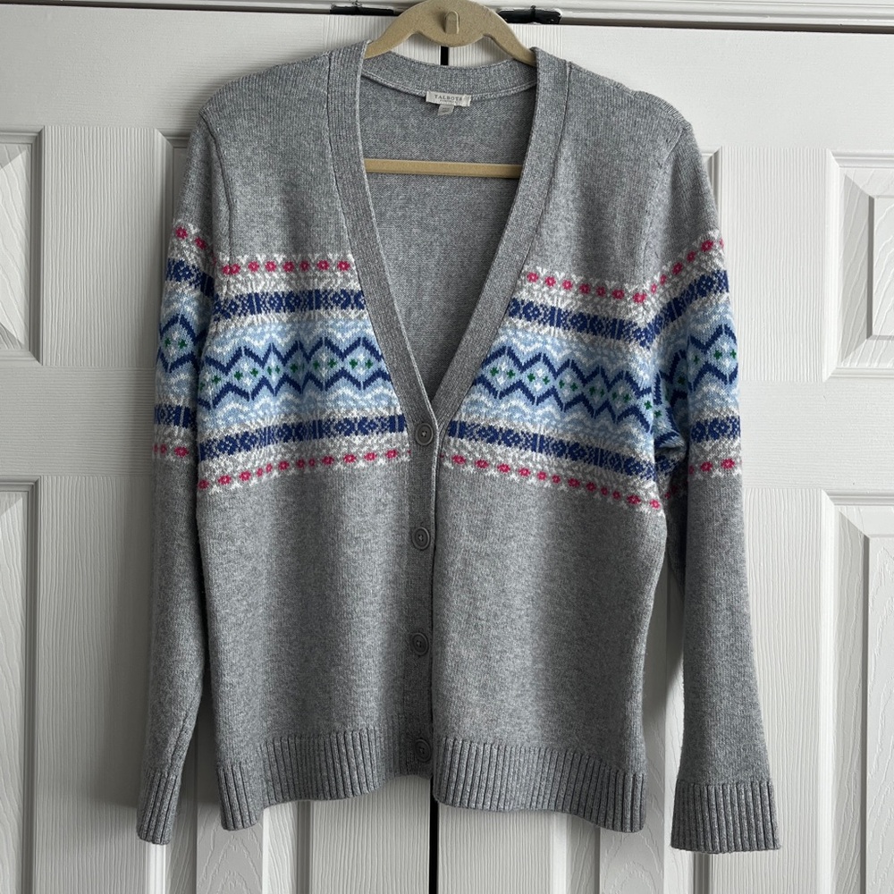 Talbots V Neck Button Down Soft Knit Sweater Size… - image 1